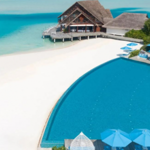 Anantara Dhigu Maldives Resort Maldives Honeymoon Packages Aerial View Pool