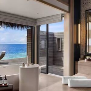 Waldorf Astoria Maldives Ithaafushi Maldives Honeymoon Packages Three Bedroom Overwater Villa With Pool 3