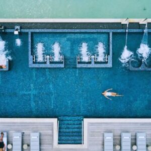 Waldorf Astoria Maldives Ithaafushi Maldives Honeymoon Packages Aerial View Of Pool