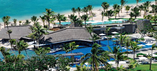 long beach mauritius aerial view indian ocean