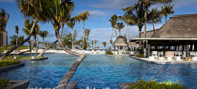 long beach mauritius infinity pool turquoise waters