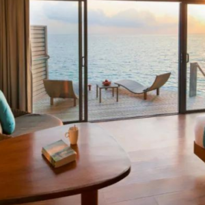 Centara Ras Fushi Resort & Spa Maldives Maldives Honeymoon Packages Sunset Overwater Villa1