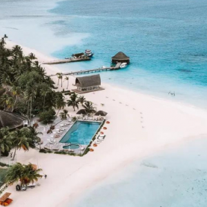 Angsana Velavaru Maldives Honeymoon Packages Aerial View Of Resort