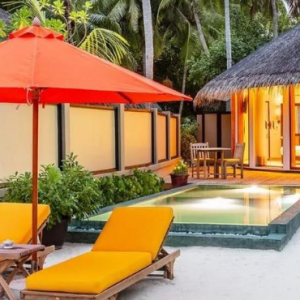 Angsana Velavaru Maldives Honeymoon Packages Beachfront Infinity Pool Villa
