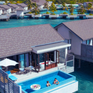 Atmosphere Kanifushi Maldives Honeymoon Packages Overwater Villas Aerial View