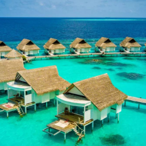 Centara Grand Island Resort And Spa Maldives Maldives Honeymoon Packages Aerial View Of Water Villas