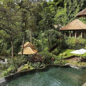 Maya Ubud Resort & Spa Bali Honeymoon Packages Infinity Riverside Pool2