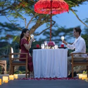 Maya Ubud Resort & Spa Bali Honeymoon Packages Romantic Dinner