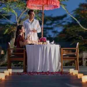 Maya Ubud Resort & Spa Bali Honeymoon Packages Romantic Dinner1